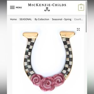 Mackenzie Childs hand painted ceramic Courtly Horseshoe